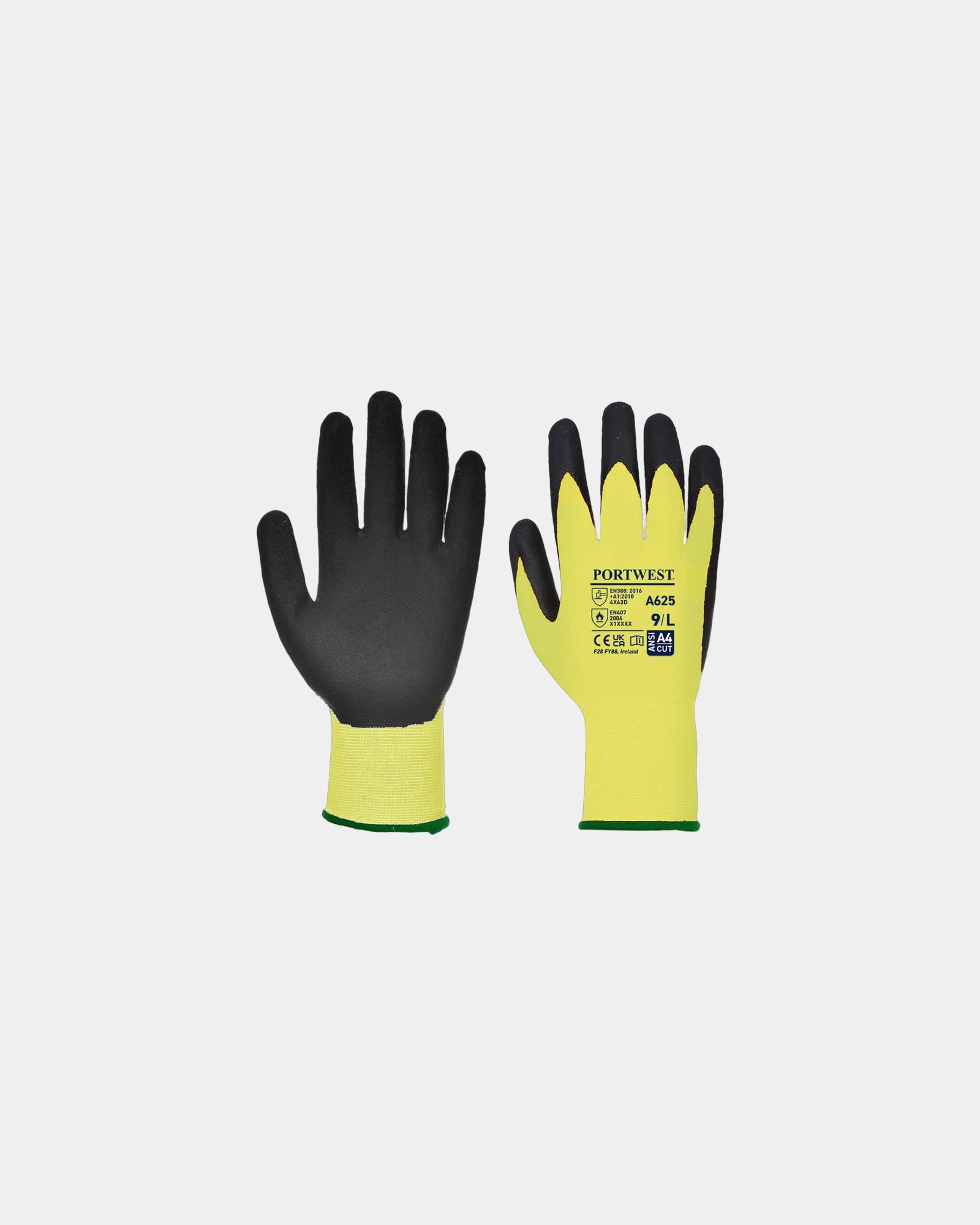 Gant PU anticoupure indice D à personnaliser - Jaune-Noir